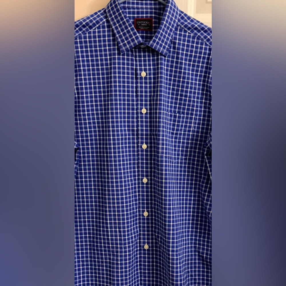 UNTUCKit Blue & White Lightweight Men’s M Long Sleeve Button Up Shirt - Picture 5 of 6
